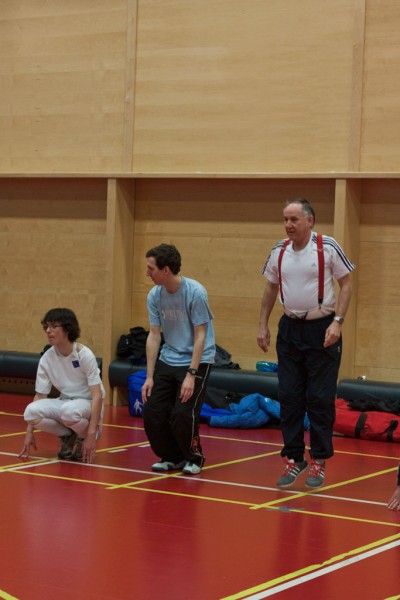 Fencers warming up